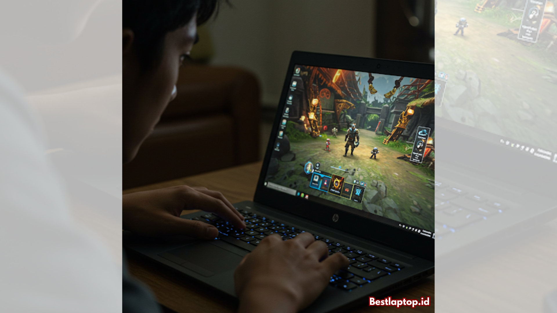 Laptop HP dengan backlit keyboard​